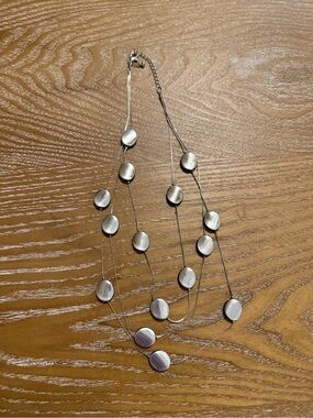 Multi-Strand Silver Disc Necklace - Women Jewelry
